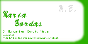maria bordas business card