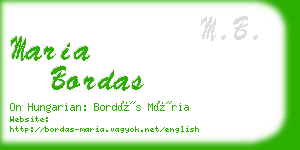 maria bordas business card